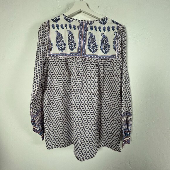 J. Crew Point Sur Womens Cotton Popover Floral Paisley Block Print T8 WQ149 New - Picture 2 of 9